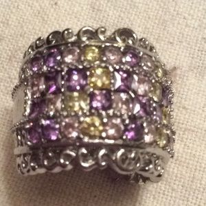 Purple Pink Yellow Wide Ring